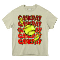 Mossy Game day softball lightning bolt Heavy Core Tee - HowdyJamesFarm