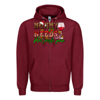 Burgundy mommy needs her jingle juice Zipper Hoodie - AdoDesignShop