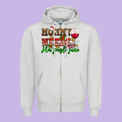 Mommy Needs Her Jingle Juice Zipper Hoodie Designed By Adodesignshop