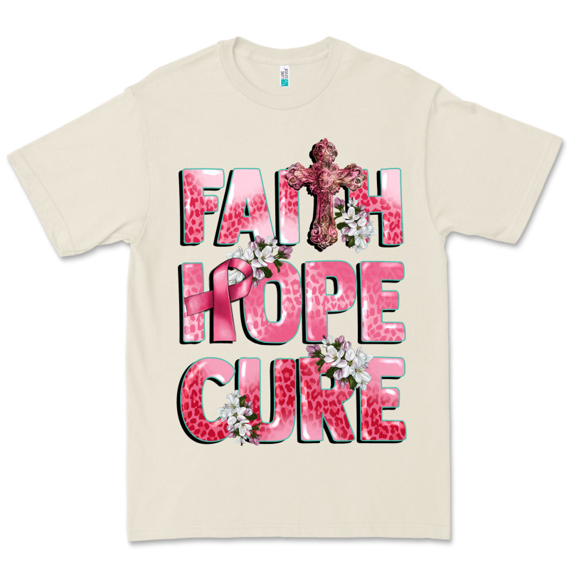 Faith Hope Cure Breast Cancer Premium Tee by CowGirlArtShop | Teevron