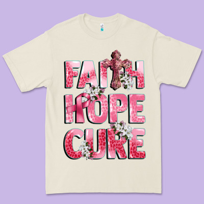 Faith Hope Cure Breast Cancer Premium Tee Designed By Cowgirlartshop