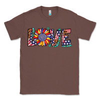 Chestnut love sunflower usa flag leopard Classic Tee - Artiststas