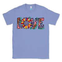 Colony Blue love sunflower usa flag leopard Classic Tee - Artiststas