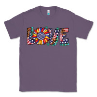 Lavender love sunflower usa flag leopard Classic Tee - Artiststas
