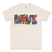 Natural love sunflower usa flag leopard Classic Tee - Artiststas