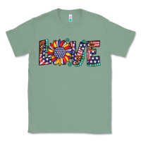 Sage love sunflower usa flag leopard Classic Tee - Artiststas