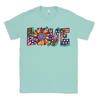 Seafoam love sunflower usa flag leopard Classic Tee - Artiststas