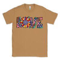 Toasted Coconut love sunflower usa flag leopard Classic Tee - Artiststas