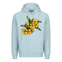 Blue Mist Yellow Jessamine Flower Illustrations Premium Hoodie - LillyAllenDesigns