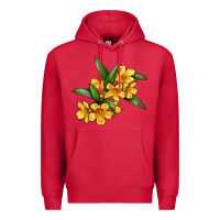 Cardinal Yellow Jessamine Flower Illustrations Premium Hoodie - LillyAllenDesigns