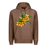Chestnut Yellow Jessamine Flower Illustrations Premium Hoodie - LillyAllenDesigns