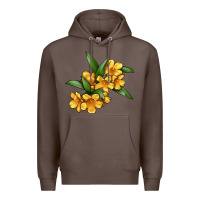 Coffee Yellow Jessamine Flower Illustrations Premium Hoodie - LillyAllenDesigns