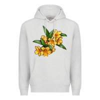 Dove Grey Yellow Jessamine Flower Illustrations Premium Hoodie - LillyAllenDesigns