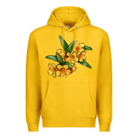 Lemon Yellow Jessamine Flower Illustrations Premium Hoodie - LillyAllenDesigns