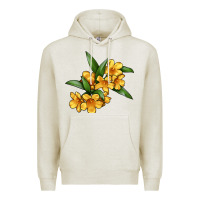 Oatmeal Heather Yellow Jessamine Flower Illustrations Premium Hoodie - LillyAllenDesigns
