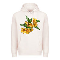 Pale Pink Yellow Jessamine Flower Illustrations Premium Hoodie - LillyAllenDesigns