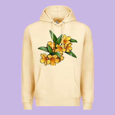 Yellow Jessamine Flower Illustrations Premium Hoodie Designed By Lillyallendesigns