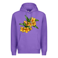 Purple Yellow Jessamine Flower Illustrations Premium Hoodie - LillyAllenDesigns