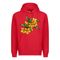 Red Yellow Jessamine Flower Illustrations Premium Hoodie - LillyAllenDesigns