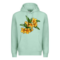 Seafoam Yellow Jessamine Flower Illustrations Premium Hoodie - LillyAllenDesigns
