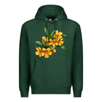Sports Green Yellow Jessamine Flower Illustrations Premium Hoodie - LillyAllenDesigns