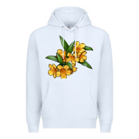 White Yellow Jessamine Flower Illustrations Premium Hoodie - LillyAllenDesigns