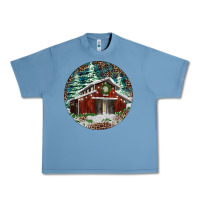 Pebble Blue Barn Christmas Urban Heavy Tee - RanaPortraitStore