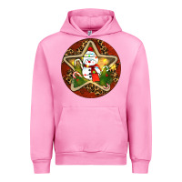Fuchsia Pink Snowman Christmas Urban Hoodie - RanaPortraitStore