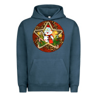 Pigment Midnight Navy Snowman Christmas Urban Hoodie - RanaPortraitStore