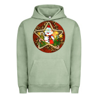 Pigment Oil Green Snowman Christmas Urban Hoodie - RanaPortraitStore