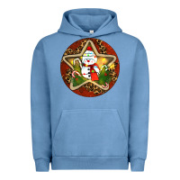 Pigment Pebble Blue Snowman Christmas Urban Hoodie - RanaPortraitStore