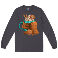 Smoke Winter Coffee Cup With Scarf Long Sleeve Tee - FaDigitalArtStudio