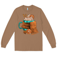 Toasted Coconut Winter Coffee Cup With Scarf Long Sleeve Tee - FaDigitalArtStudio