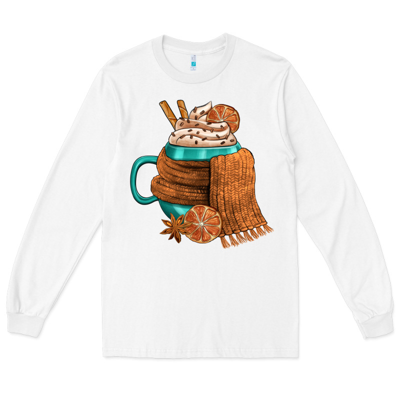 Winter Coffee Cup With Scarf Long Sleeve Tee by FaDigitalArtStudio | Teevron