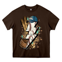 Chocolate Brown Lightning bolt Baseball Heavy Core Tee - HowdyJamesFarm