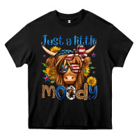 Black just a little moody 4th of july long haired cow Heavy Core Tee - Jasminsmagicworld