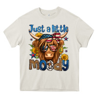 Cream just a little moody 4th of july long haired cow Heavy Core Tee - Jasminsmagicworld