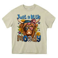 Mossy just a little moody 4th of july long haired cow Heavy Core Tee - Jasminsmagicworld