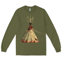 Army Green teepe tipi Long Sleeve Tee - FaDigitalArtStudio