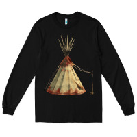 Black teepe tipi Long Sleeve Tee - FaDigitalArtStudio