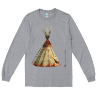 Heather Grey teepe tipi Long Sleeve Tee - FaDigitalArtStudio
