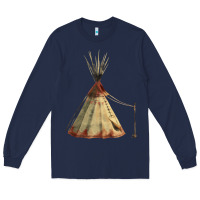 Navy teepe tipi Long Sleeve Tee - FaDigitalArtStudio