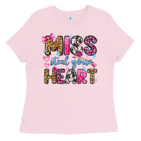Bubblegum Pink miss steal your heart olivia Ladies Tee - OliviaCreatesArt