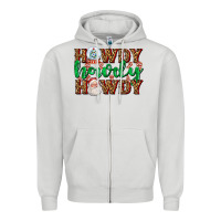 Dove Grey howdy howdy howdy Zipper Hoodie - AdoDesignShop