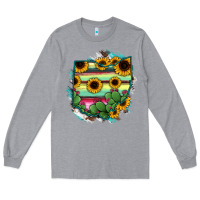 Heather Grey Ohio Map Sunflower Cactus Serape Long Sleeve Tee - RanaPortraitStore