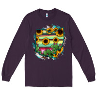 Plum Ohio Map Sunflower Cactus Serape Long Sleeve Tee - RanaPortraitStore