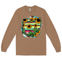 Toasted Coconut Ohio Map Sunflower Cactus Serape Long Sleeve Tee - RanaPortraitStore