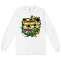 White Ohio Map Sunflower Cactus Serape Long Sleeve Tee - RanaPortraitStore