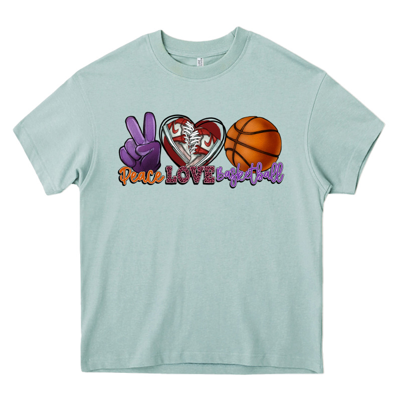 Peace Love Basketball Heavy Core Tee by HowdyJamesFarm | Teevron