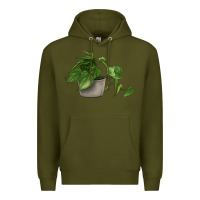 Army Green Philodendron Premium Hoodie - LillyAllenDesigns